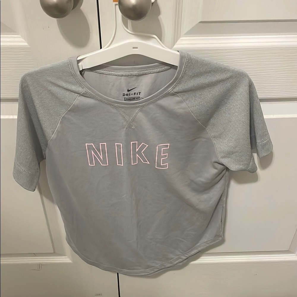 Nike Gray and Pink Dri-FIT T-Shirt